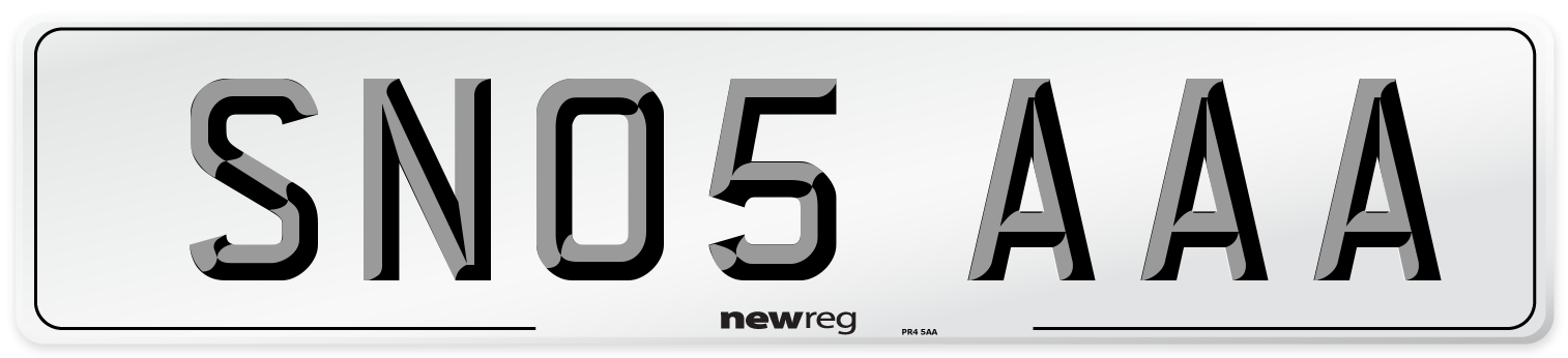 SN05 AAA Number Plate from New Reg
